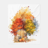 Watercolor Fall Dog Design - Deutscher Hirte Fleecedecke (Vorderseite)