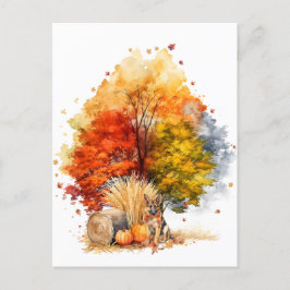 Watercolor Fall Dog Design - Deutscher Hirte Postkarte