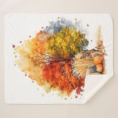 Watercolor Fall Dog Design - Deutscher Hirte Sherpadecke (Vorderseite (Horizontal))