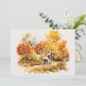 Watercolor Fall Dog Design - deutscher Zeiger Karte (Stehend Vorderseite)