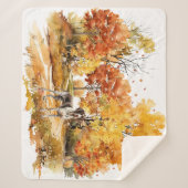 Watercolor Fall Dog Design - deutscher Zeiger Sherpadecke (Vorderseite)