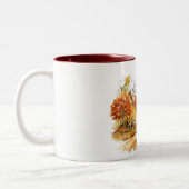 Watercolor Fall Dog Design - deutscher Zeiger Zweifarbige Tasse (Links)