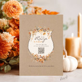 Watercolor Fall Floral Rustic Kraft Autumn Wedding Einladung
