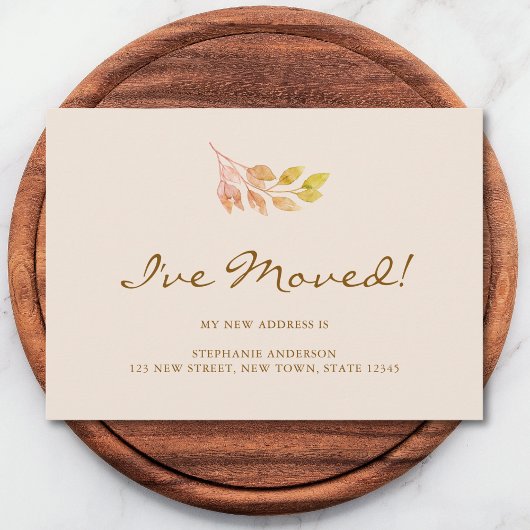 Watercolor Fall Foliage I've Moved Moving Ankündigung