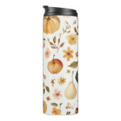Watercolor Fall Harvest Seamless Pattern Tumbler Thermosbecher (Nach rechts gedreht)