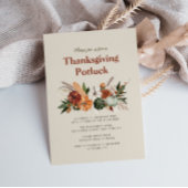 watercolor fall harvest thanksgiving potluck einladung