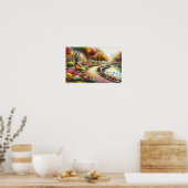 Watercolor Fall Park Scene Poster (Küche)