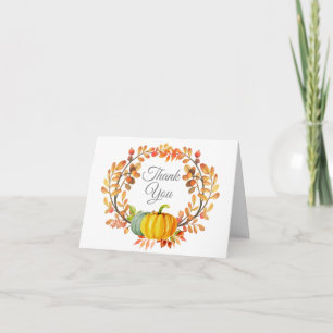 Watercolor Fall Pumpkin Danke Karte