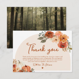 Watercolor Fall Pumpkin Wedding Danke Karte