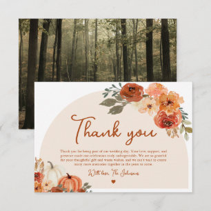 Watercolor Fall Pumpkin Wedding Danke Karte