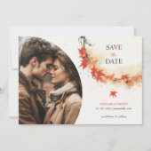 Watercolor Fall Wreath Save The Date (Vorderseite)