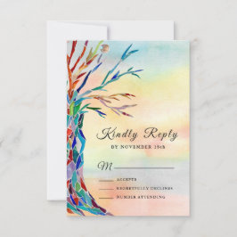 Watercolor Family Tree Taufe Christening UAWG RSVP Karte