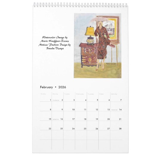 Watercolor Fantasies by MHHR 2026 Calendar Kalender (Feb 2026)