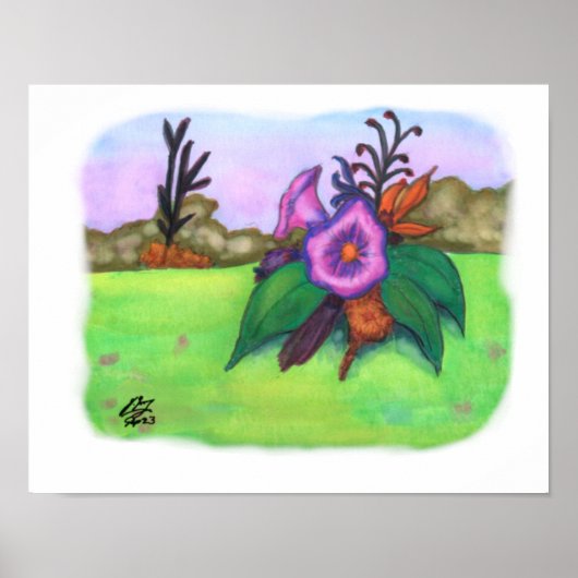 Watercolor Fantasy Blume Watercolor Poster (Vorne)