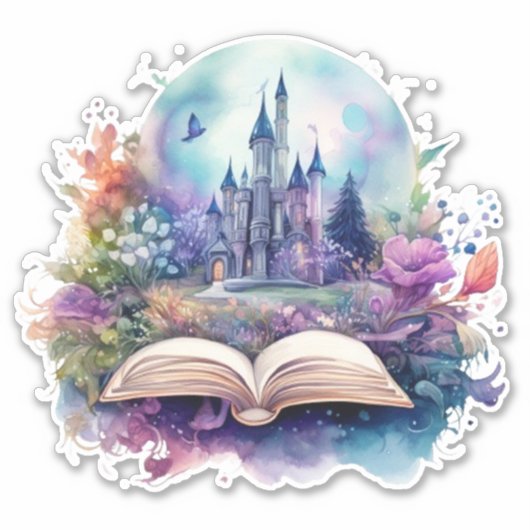 Watercolor Fantasy Book Aufkleber (Vorderseite)