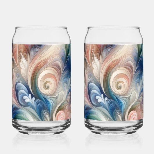 Watercolor Fantasy Floral Romantisches Muster Dosenglas (Rückseite)