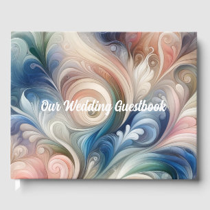 Watercolor Fantasy Floral Romantisches Muster Gästebuch