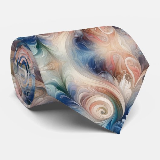 Watercolor Fantasy Floral Romantisches Muster Krawatte (Gerollt)