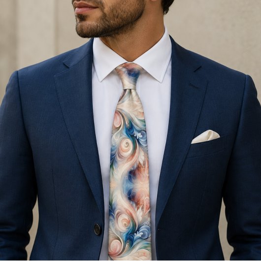Watercolor Fantasy Floral Romantisches Muster Krawatte