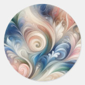 Watercolor Fantasy Floral Romantisches Muster Runder Aufkleber (Vorderseite)