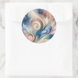 Watercolor Fantasy Floral Romantisches Muster Runder Aufkleber
