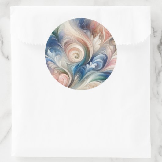 Watercolor Fantasy Floral Romantisches Muster Runder Aufkleber (Tasche)