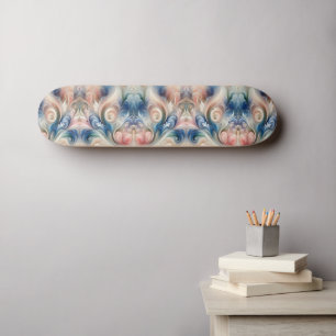 Watercolor Fantasy Floral Romantisches Muster Skateboard