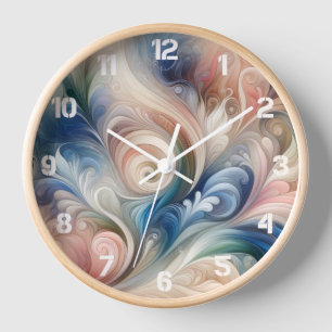 Watercolor Fantasy Floral Romantisches Muster Uhr