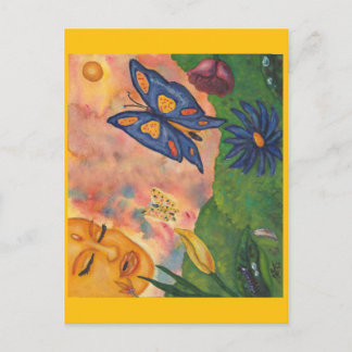 watercolor fantasy illustration woman goddess life postkarte