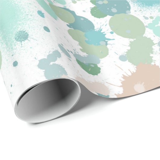 Watercolor-Farben-Spritzer Geschenkpapier (Rolleneckpunkt)
