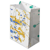 Watercolor-Farben-Spritzer Mittlere Geschenktüte (Vorderseite Schrägansicht)