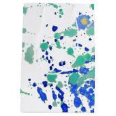 Watercolor-Farben-Spritzer Mittlere Geschenktüte (Rückseite)