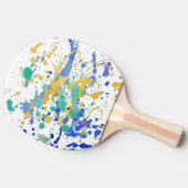 Watercolor-Farben-Spritzer Tischtennis Schläger (Seitenansicht)