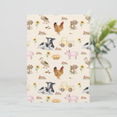 Watercolor Farm Scene Seamless Pattern Einladung (Stehend Vorderseite)