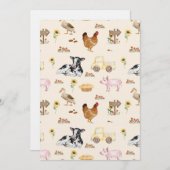 Watercolor Farm Scene Seamless Pattern Einladung (Vorne/Hinten)