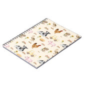 Watercolor Farm Scene Seamless Pattern Notizblock (Linke Seite)