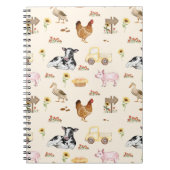 Watercolor Farm Scene Seamless Pattern Notizblock (Vorderseite)