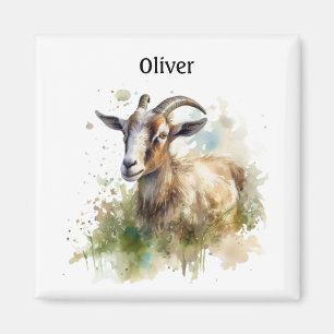 Watercolor Farmhouse Ziege, individuell angepasst Magnet