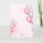 Watercolor Fashionista Chic Pink Happy Birthday Karte (Rückseite)