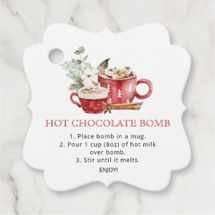 Watercolor- Favor-Tags für heiße Schokoladenbomben Geschenkanhänger