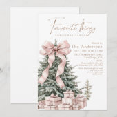 Watercolor Favorite Things Christmas Party Einladung (Vorne/Hinten)