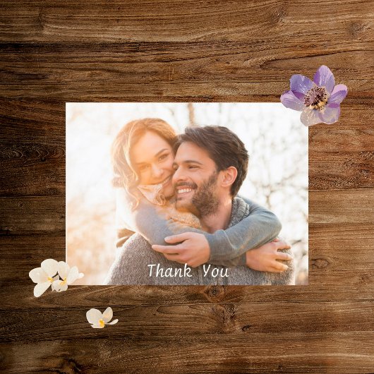 Watercolor Faye Floral Danke, Postcard Postkarte