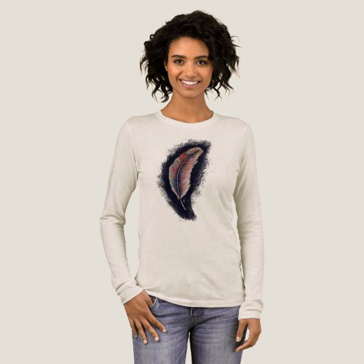 Watercolor Feather Tri-Blend Shirt (Volle Vorderseite)