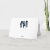Watercolor Feathers Boho Happy Birthday Karte (Rückseite)