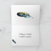 Watercolor Feathers Boho Happy Birthday Karte (Innenseite)
