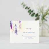 Watercolor Feathers Boho Wedding RSVP (Stehend Vorderseite)