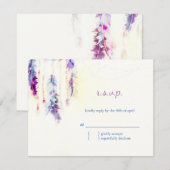 Watercolor Feathers Boho Wedding RSVP Karte (Vorne/Hinten)