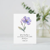 WATERCOLOR FEBRUARY VIOLET GEBURT BLUME DANKEN POSTKARTE (Stehend Vorderseite)