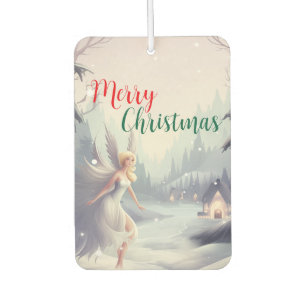 Watercolor-Fee-Schneeflocken-frohe-Weihnachtsbaum- Autolufterfrischer