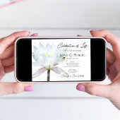 Watercolor-Feier des Lebens der Weißen Wasserlilie Einladung